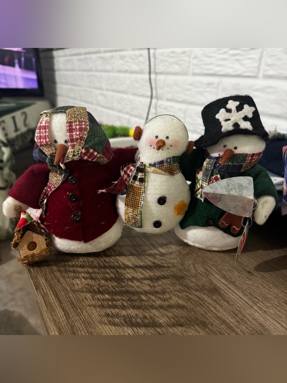 Delton Weighted Snowmen Christmas Plush Decor Figures Holiday Winter Family